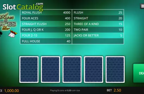 Bildschirm2. Aces And Faces (Genii) slot