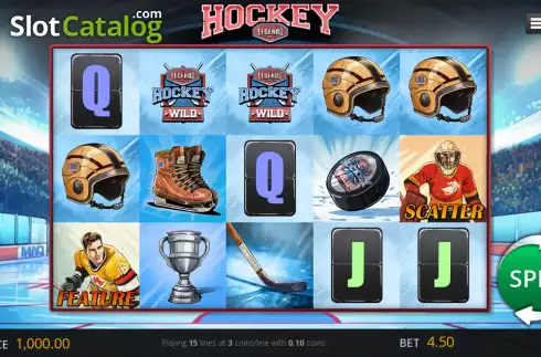 Reels screen. Legends of Hockey slot