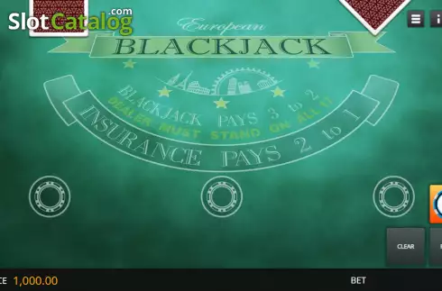 Ekran2. European Blackjack (Genii) yuvası