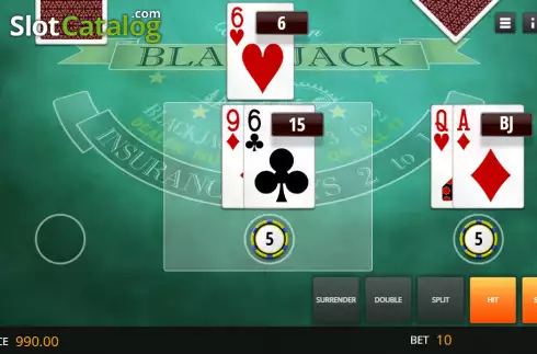 Ekran3. European Blackjack (Genii) yuvası