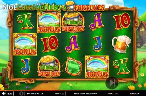 Win screen. Finlay's Fortunes slot