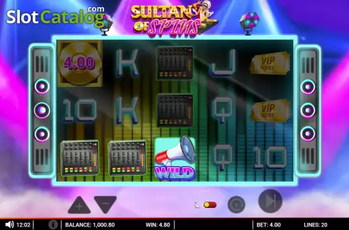 Win screen. Sultan of Spins slot