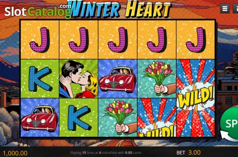 Game screen. Winter Heart slot