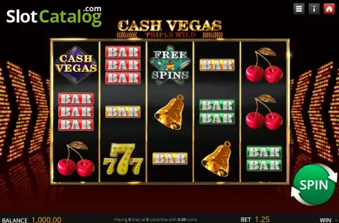 Game screen. Cash Vegas Triple Wild slot