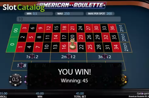 Bildschirm5. American Roulette (Getta Gaming) slot