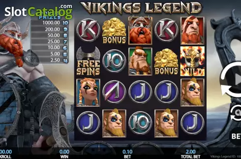 Reel Screen. Vikings Legend slot
