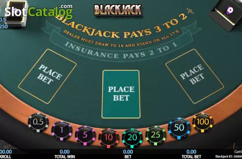 Ekran2. Blackjack (Getta Gaming) yuvası