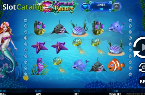 Game screen. Mermaid Beauty (Getta Gaming) slot