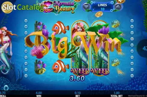 Big Win screen. Mermaid Beauty (Getta Gaming) slot