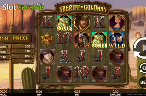 Reel screen. Sheriff Goldman slot