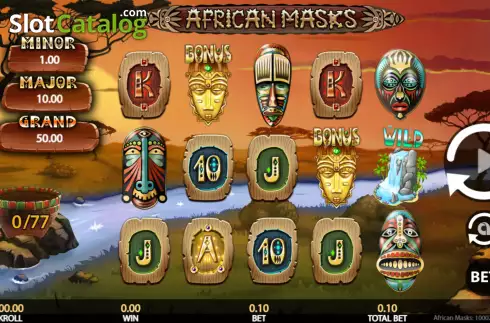 Reel screen. African Masks slot