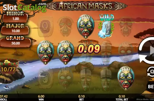Écran4. African Masks Machine à sous