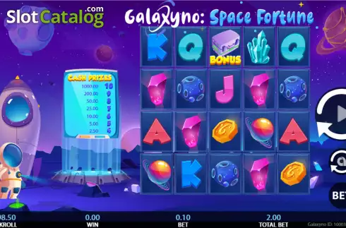 Reel screen. Galaxyno Space Fortune slot