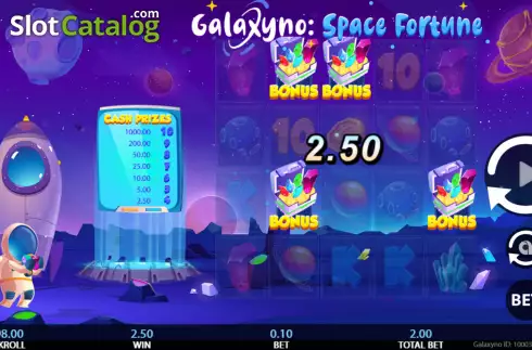 Schermo3. Galaxyno Space Fortune slot