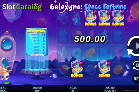 Win screen 2. Galaxyno Space Fortune slot