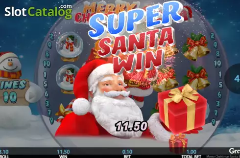 Super Win screen. Merry Christmas Santa slot