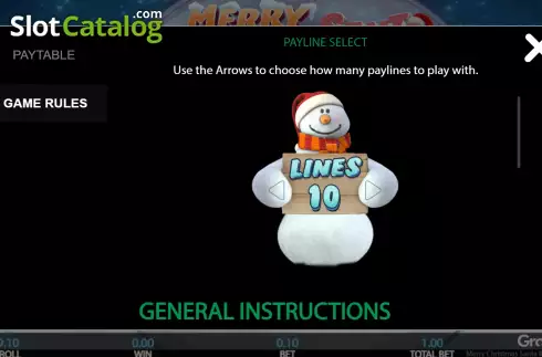 Game Features screen 2. Merry Christmas Santa slot