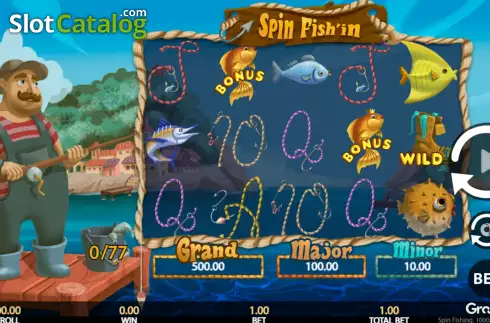 Game screen. Spin Fish'in slot