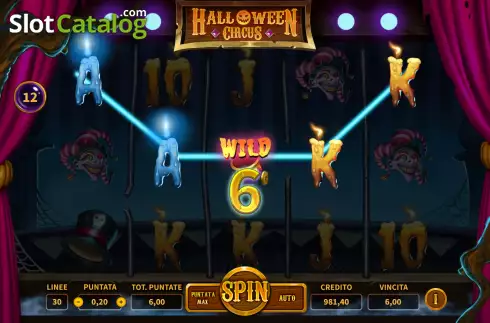 Win Screen. Halloween Circus slot