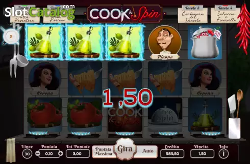 Win Screen. Cook & Spin slot