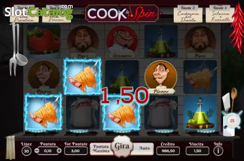 Win Screen 3. Cook & Spin slot