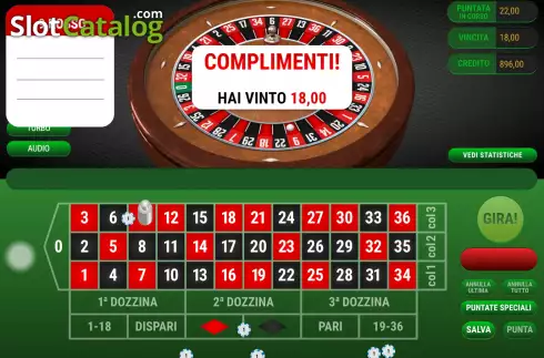 Win Screen. French Roulette (Giocaonline) slot