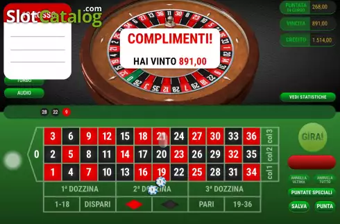 Win Screen 2. French Roulette (Giocaonline) slot