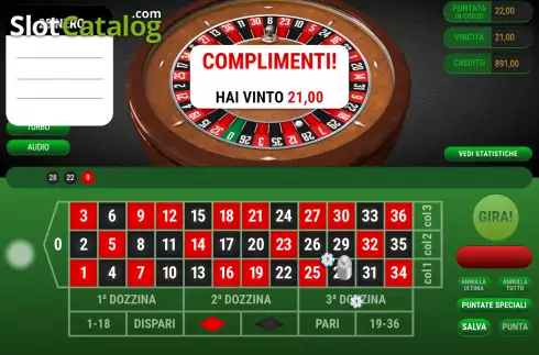 Win Screen 3. French Roulette (Giocaonline) slot