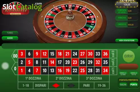 Skärmdump2. American Roulette (Giocaonline) slot