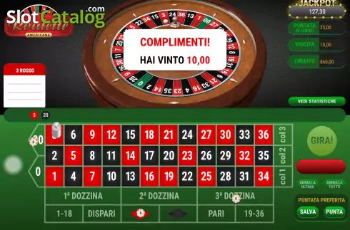 Skärmdump3. American Roulette (Giocaonline) slot