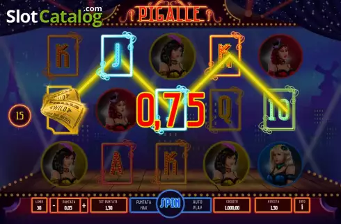 Win screen. Pigalle slot