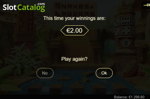 Win Screen. Snakes And Ladders (G.Games) slot