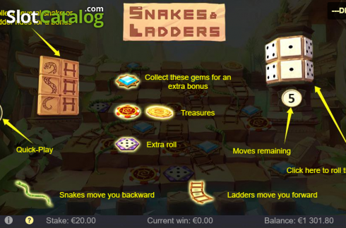 Ekran5. Snakes And Ladders (G.Games) yuvası