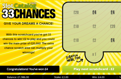 画面5. 33 Chances カジノスロット