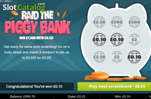 Win Screen 3. Raid the Piggy Bank slot