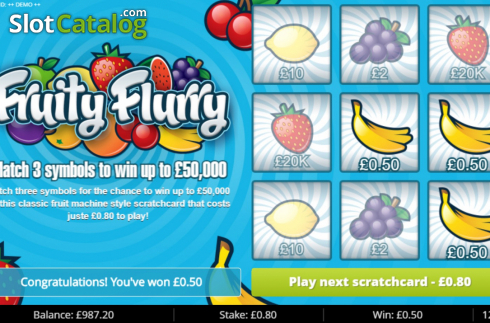 Win Screen 3. Fruity Flurry slot