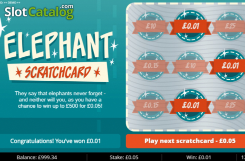Win Screen 2. Elephant Scratch slot