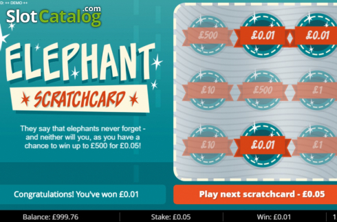Win Screen 4. Elephant Scratch slot