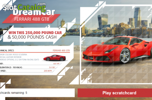 Game screen. Dream Car Ferrari slot