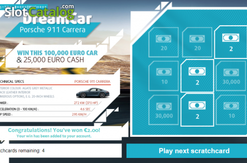 Win screen 1. Dream Car Porsche slot
