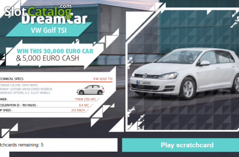 Game screen. Dream Car Golf slot