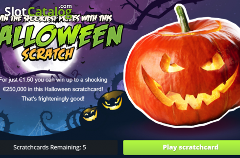 Game screen. Halloween Scratch slot