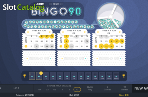 Schermo3. Bingo 90 (G.Games) slot