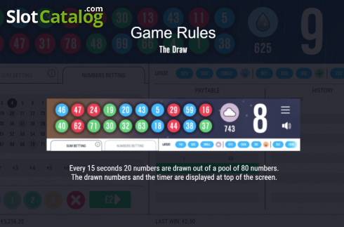 Game rules 1. Keno Blitz slot