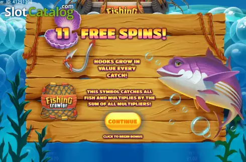 Free Spins screen 2. Fishing Trawler slot