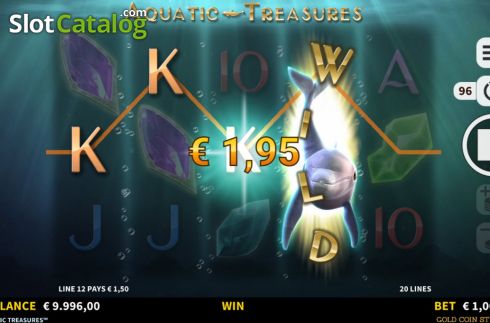 Win Screen. Aquatic Treasures slot