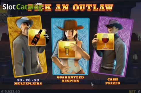 Schermo5. Outlaw Saloon slot