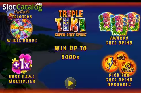 Bildschirm2. Triple Tiki Super Free Spins slot