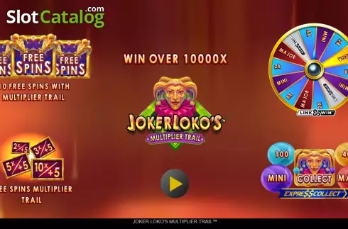 Start Screen. Joker Loko's Multiplier Trail slot