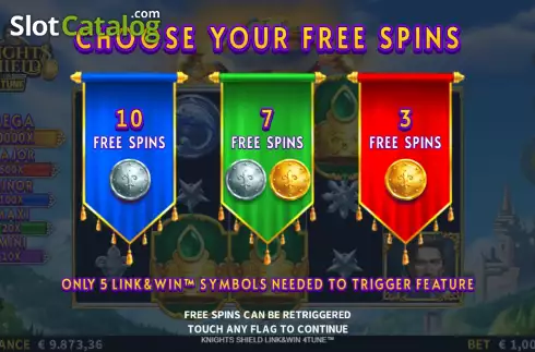 Free Spins Win Screen 2. Knights Shield Link&Win 4Tune slot